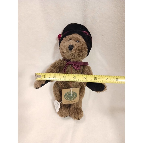 1990 Boyds Bears Auntie Alice PLUSH Teddy CERTIFICATE & Velvet Hat Silk Roses - Picture 12 of 14